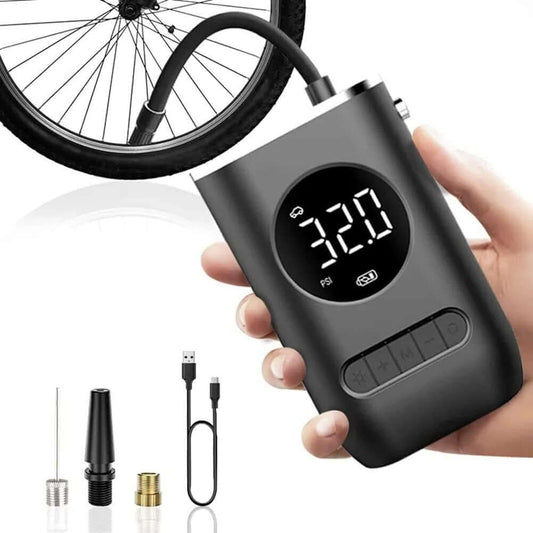 Abysaz Kollectionz Tire Inflator Portable Air Compressor,Portable Electric Inflator 150PSI Cordless Electric Ball Inflator Rechargeable Bicycle Air  Inflator With Digital LED Display - Abysaz Kollectionz
