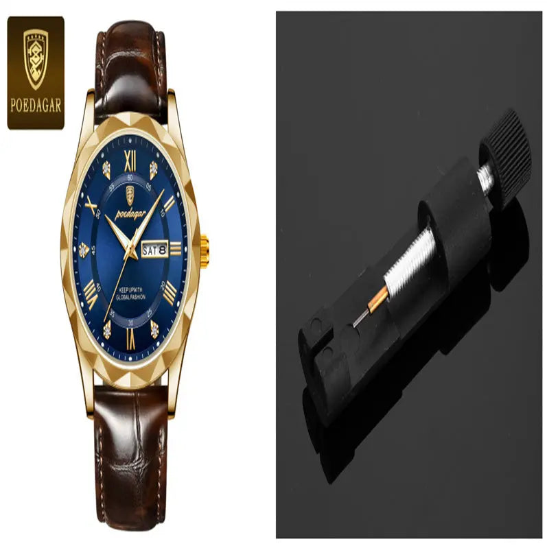 Leather Belt Men's Luxury Fashion Quartz Wrist Watch - Abysaz Kollectionz
