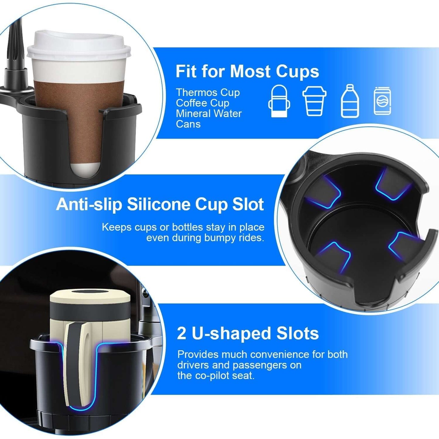 Abysaz Kollectionz 1Pc 2 In 1 Car Cup Phone Holder Automotive Drink Holder With 360 Degree Rotating Gooseneck Phone Mount Adjustable Base Fit For Most Phones Cups Vehicles Abysaz Kollectionz