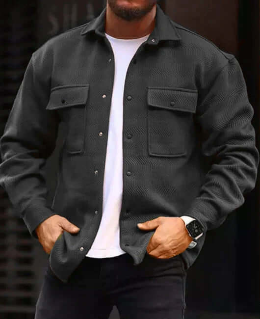 Coat Men Polo Collar Top Men Fashion Work Clothes - Abysaz Kollectionz