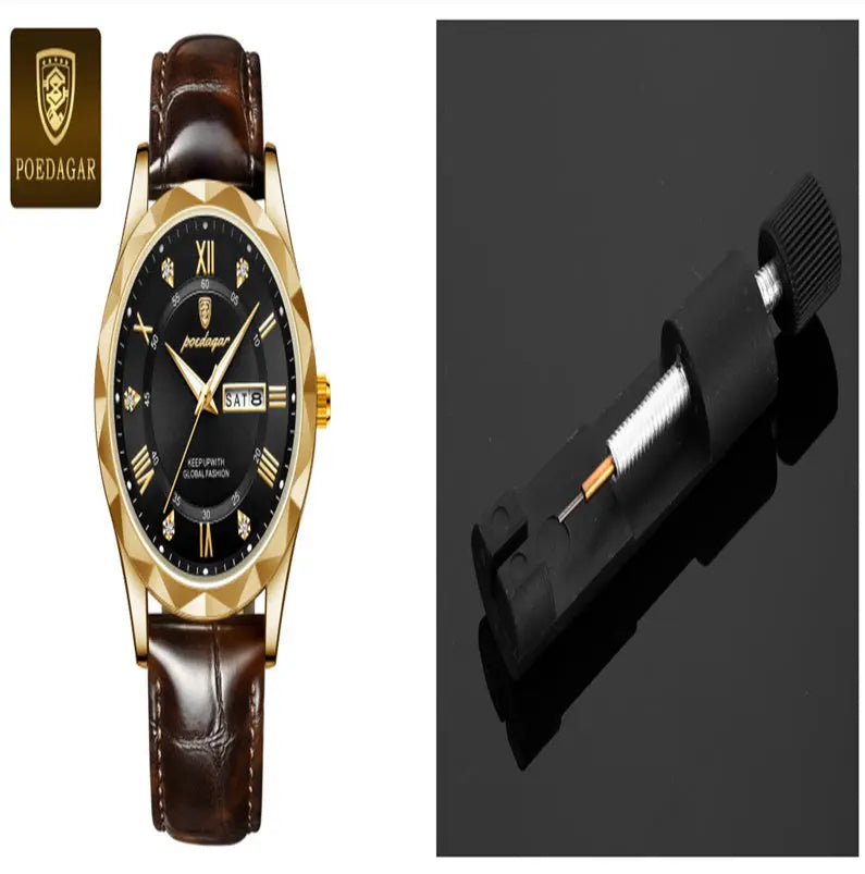 Leather Belt Men's Luxury Fashion Quartz Wrist Watch - Abysaz Kollectionz