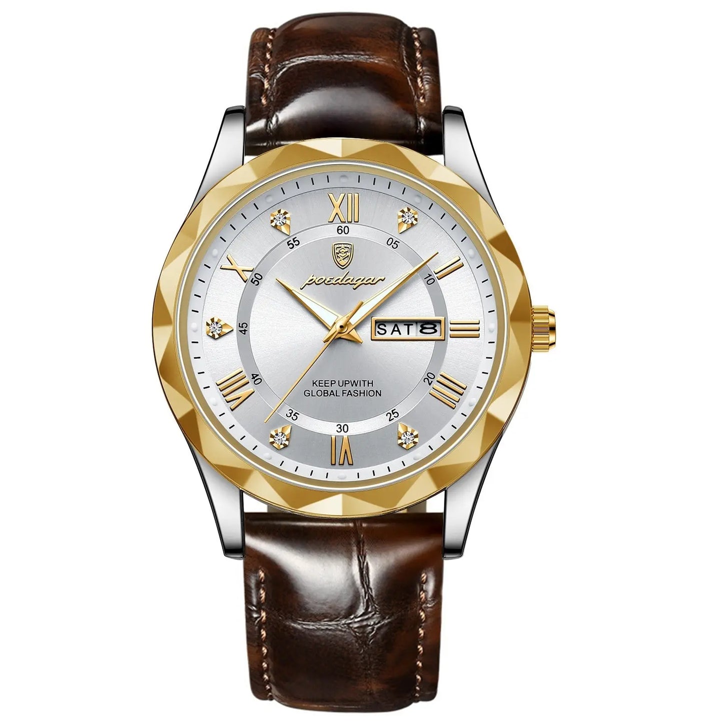 Leather Belt Men's Luxury Fashion Quartz Wrist Watch - Abysaz Kollectionz