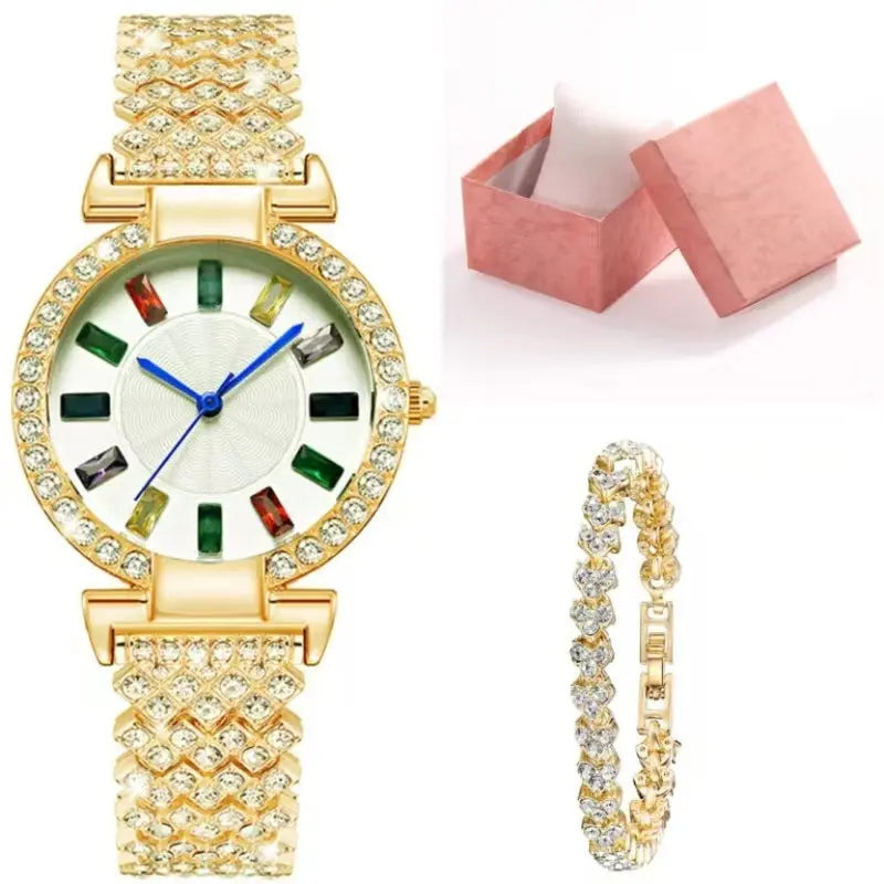 Full Diamond Quartz Bracelet Watch Fashion All-match Fashion Wrist Watch - Abysaz Kollectionz
