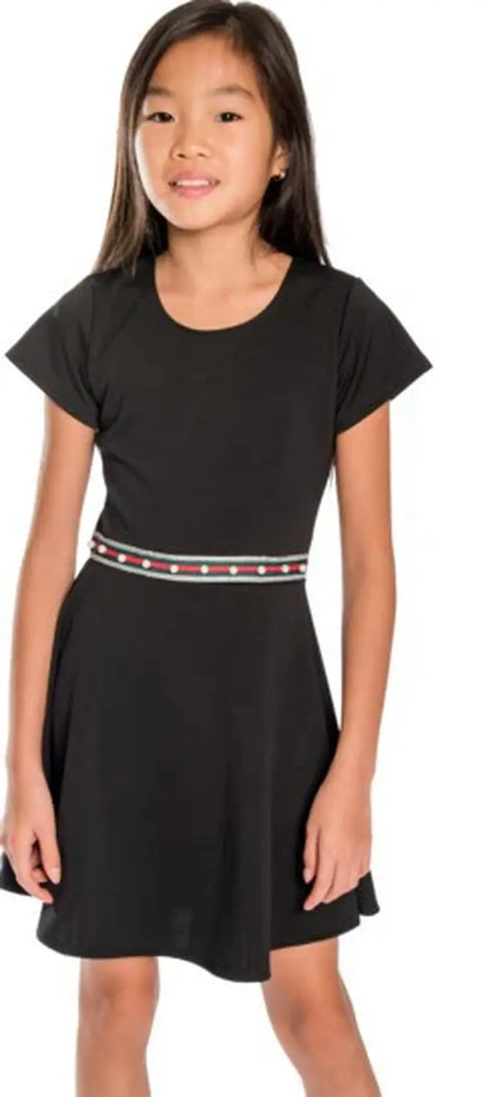 KIDS STRIPE DRESS with PEARLS