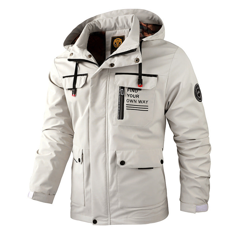 Fashion Men's Casual Windbreaker Jackets Hooded Jacket Man Waterproof Outdoor Soft Shell Winter Coat Clothing Warm Thick Tops Abysaz Kollectionz