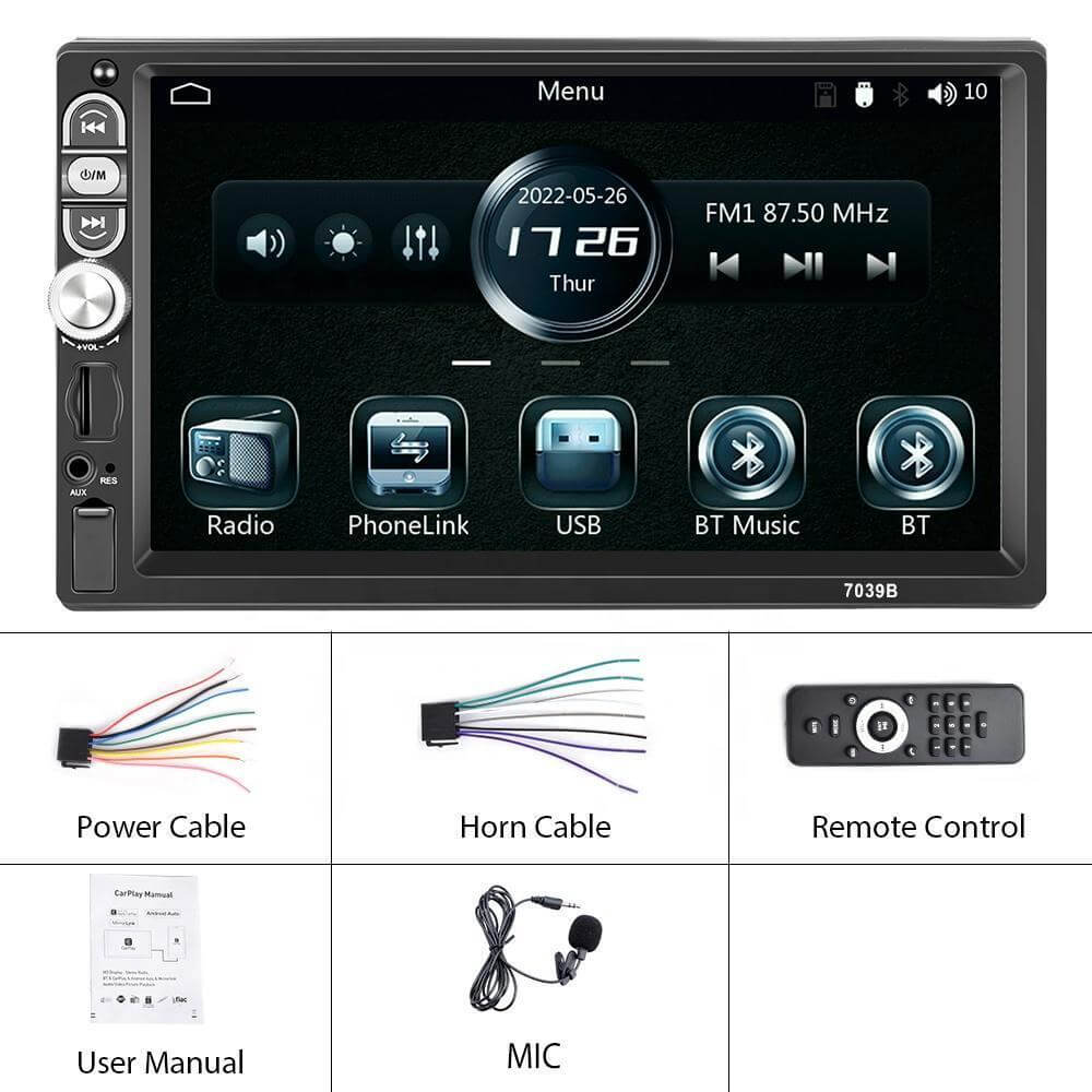 Abysaz Kollectionz 7-inch Single-din Car Stereo, Single-din Car Radio And MP5 Player Supporting Carplay Android Auto Abysaz Kollectionz
