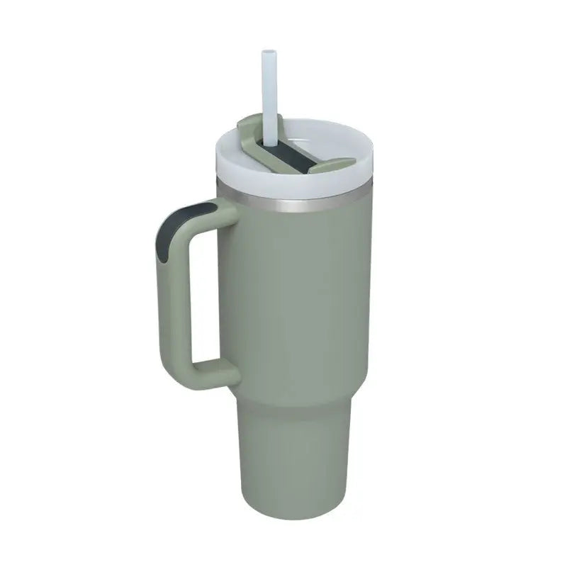 40 Oz Tumbler With Handle Straw Insulated, Stainless Steel Spill Proof Vacuum Coffee Cup Tumbler With Lid Tapered Mug Gifts For Valentine Lover Suitable For Car Gym Office Travel - Abysaz Kollectionz