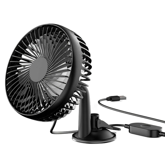 Abysaz Kollectionz 1Pc Car Cooling Fan Portable Rotatable USB Vehicle Fan Backseat Clip Fan Dashboard Window Suction Fan For SUV RV Pickup With 3 Speeds Abysaz Kollectionz