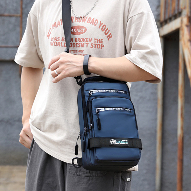 Multifunction Bags For Men Nylon Backpack Crossbody Shoulder Bag With USB Charging Port Chest Bags Pack - Abysaz Kollectionz