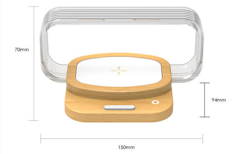 Abysaz Kollectionz Wooden Mobile Phone Wireless Charger Small Night Lamp Abysaz Kollectionz