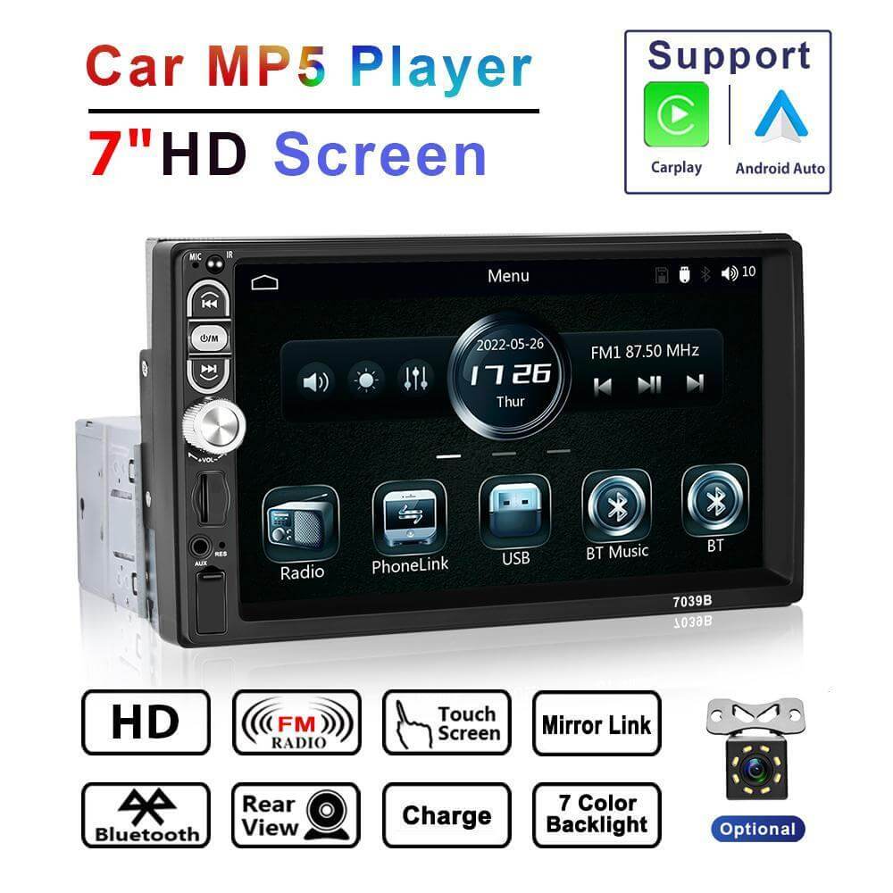Abysaz Kollectionz 7-inch Single-din Car Stereo, Single-din Car Radio And MP5 Player Supporting Carplay Android Auto - Abysaz Kollectionz