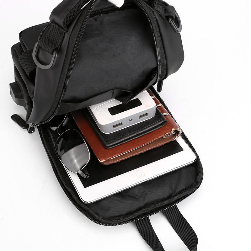 Multifunction Bags For Men Nylon Backpack Crossbody Shoulder Bag With USB Charging Port Chest Bags Pack - Abysaz Kollectionz