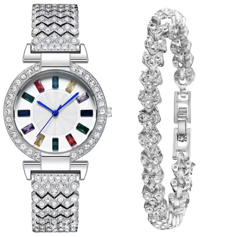 Full Diamond Quartz Bracelet Watch Fashion All-match Fashion Wrist Watch - Abysaz Kollectionz