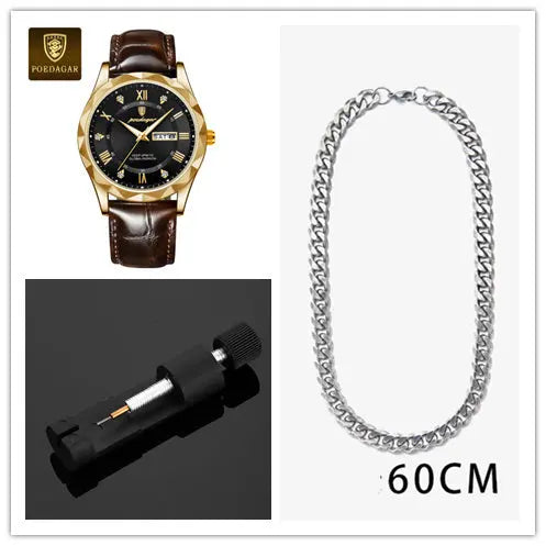Leather Belt Men's Luxury Fashion Quartz Wrist Watch - Abysaz Kollectionz