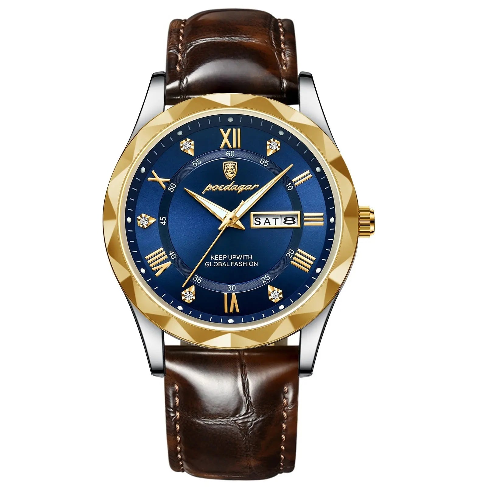 Leather Belt Men's Luxury Fashion Quartz Wrist Watch - Abysaz Kollectionz