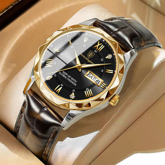 Leather Belt Men's Luxury Fashion Quartz Wrist Watch Abysaz Kollectionz