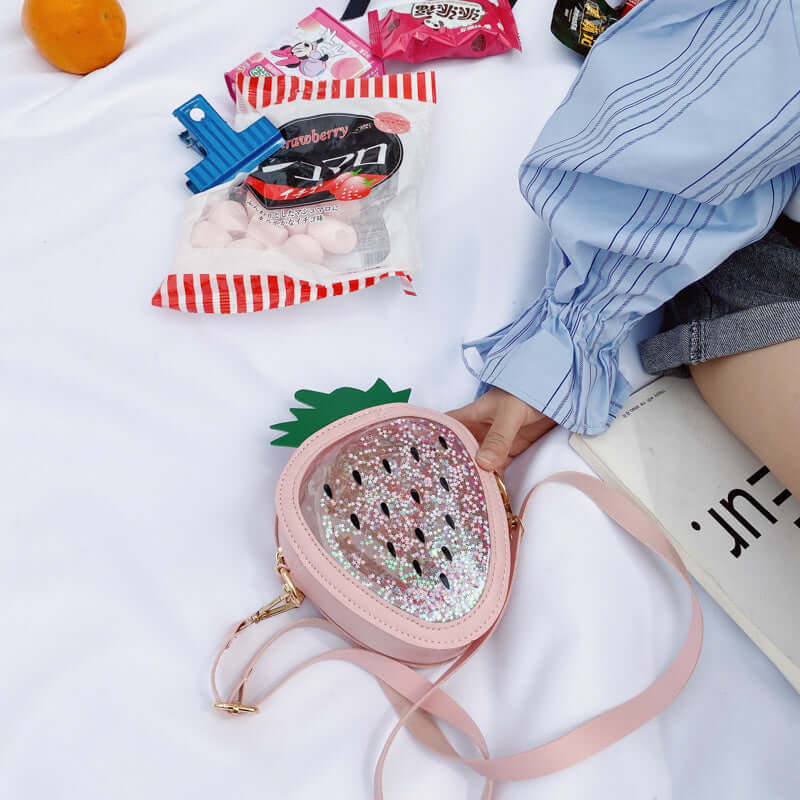 Summer Children's Pineapple Strawberry One Shoulder Jelly Bag - Abysaz Kollectionz