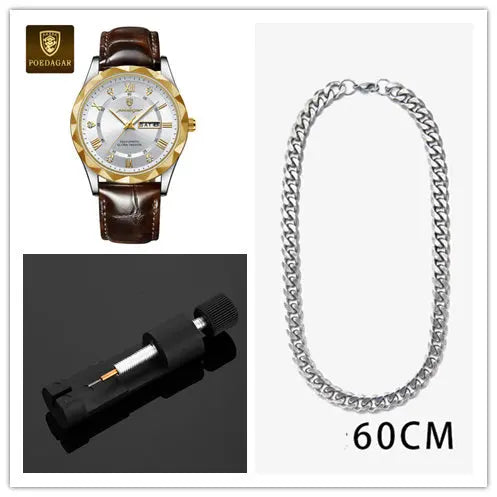 Leather Belt Men's Luxury Fashion Quartz Wrist Watch - Abysaz Kollectionz