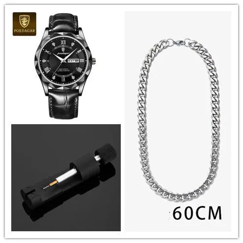 Leather Belt Men's Luxury Fashion Quartz Wrist Watch - Abysaz Kollectionz