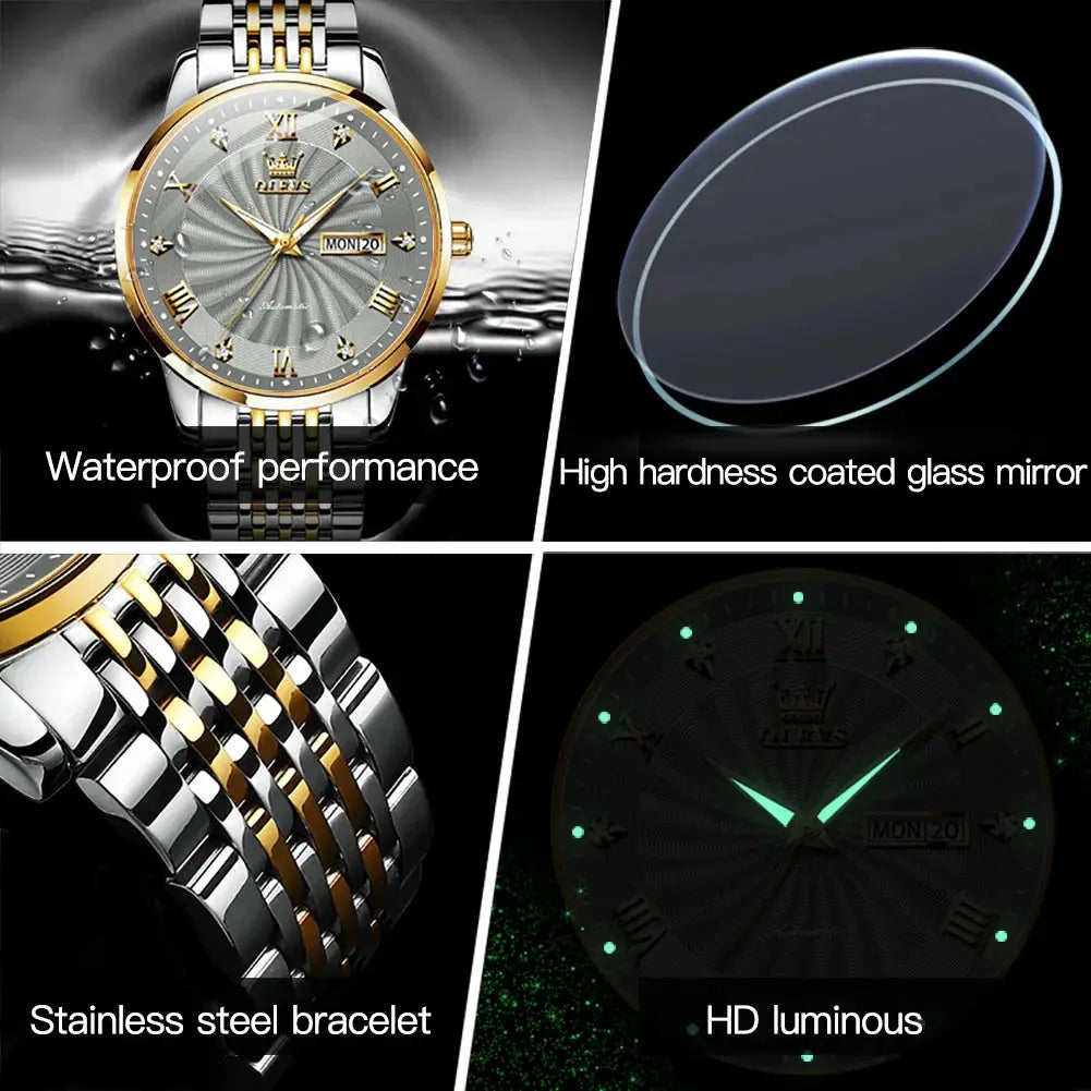 Top Brand Luxury Watch for Men Automatic Movement Mechanical Male Wristwatch Waterproof Stainless Steel Men'S Watches