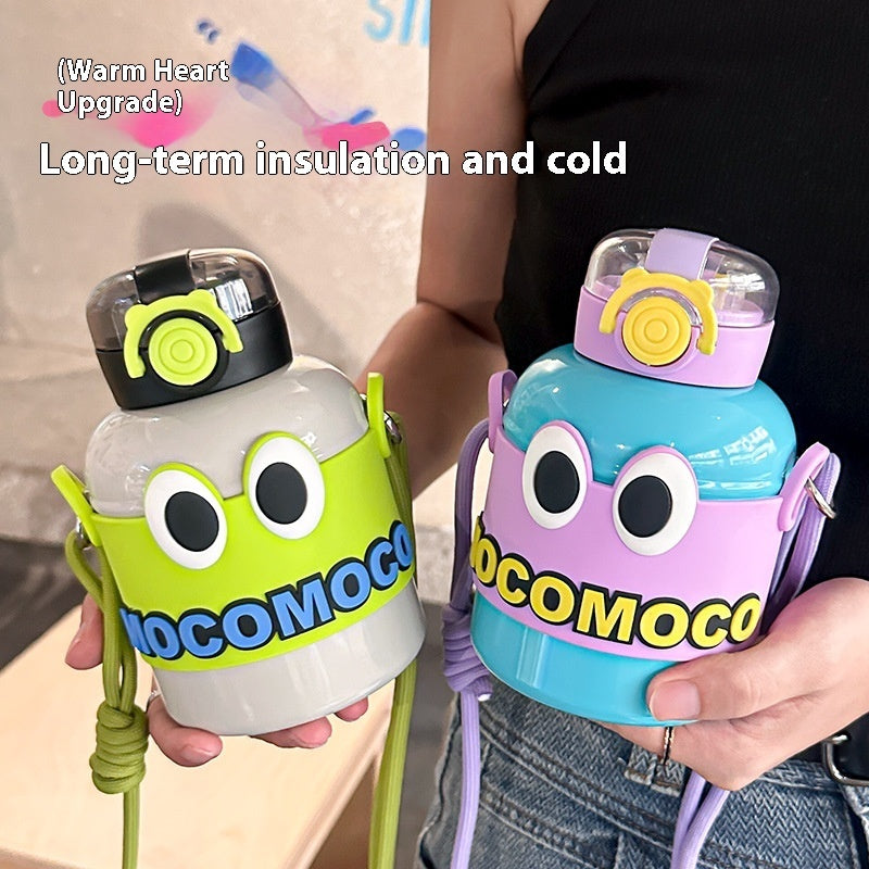316 Stainless Steel Children's Thermos Mug Large Capacity Cup With Straw Abysaz Kollectionz