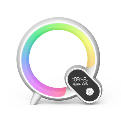 Creative Q Light Analog Sunrise Digital Display Alarm Clock Bluetooth Audio Intelligent Wake-up Q Colorful Atmosphere Light - Abysaz Kollectionz