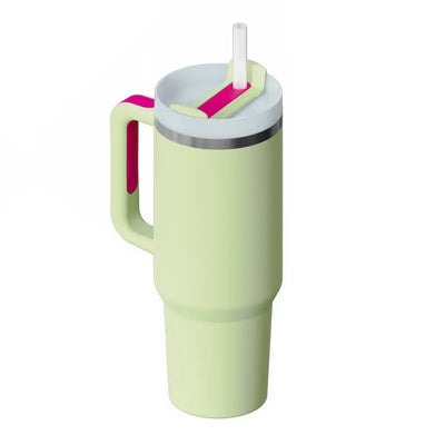 40 Oz Tumbler With Handle Straw Insulated, Stainless Steel Spill Proof Vacuum Coffee Cup Tumbler With Lid Tapered Mug Gifts For Valentine Lover Suitable For Car Gym Office Travel - Abysaz Kollectionz