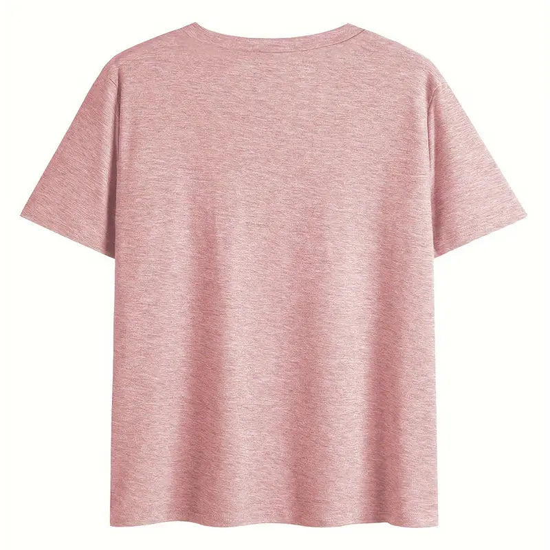 Women Summer Casual V-Neck "God" Letter Print Short Sleeves