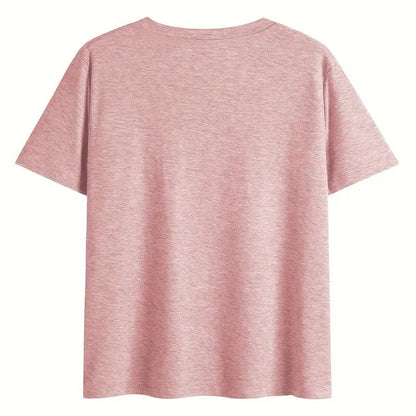 Women Summer Casual V-Neck "God" Letter Print Short Sleeves