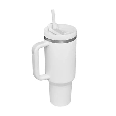 40 Oz Tumbler With Handle Straw Insulated, Stainless Steel Spill Proof Vacuum Coffee Cup Tumbler With Lid Tapered Mug Gifts For Valentine Lover Suitable For Car Gym Office Travel - Abysaz Kollectionz