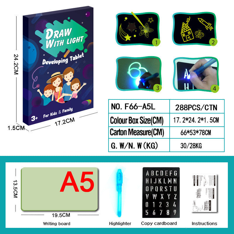 Educational Toy Drawing Pad 3D Magic 8 Light Effects Puzzle Board Sketchpad Abysaz Kollectionz