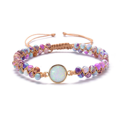 Stone Wrap Bracelets Femme Amethysts Opal String Braided Yoga Friendship Bracelet Bangle Bohemian Jewellery - Abysaz Kollectionz