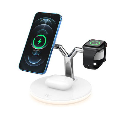Compatible with Apple, 3 In 1 Magnetic Wireless Charger 15W Fast Charging Station For Magsafe Chargers Abysaz Kollectionz