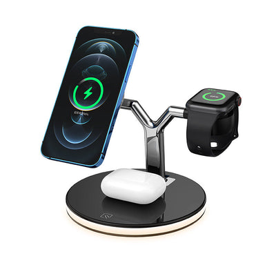 Compatible with Apple, 3 In 1 Magnetic Wireless Charger 15W Fast Charging Station For Magsafe Chargers Abysaz Kollectionz