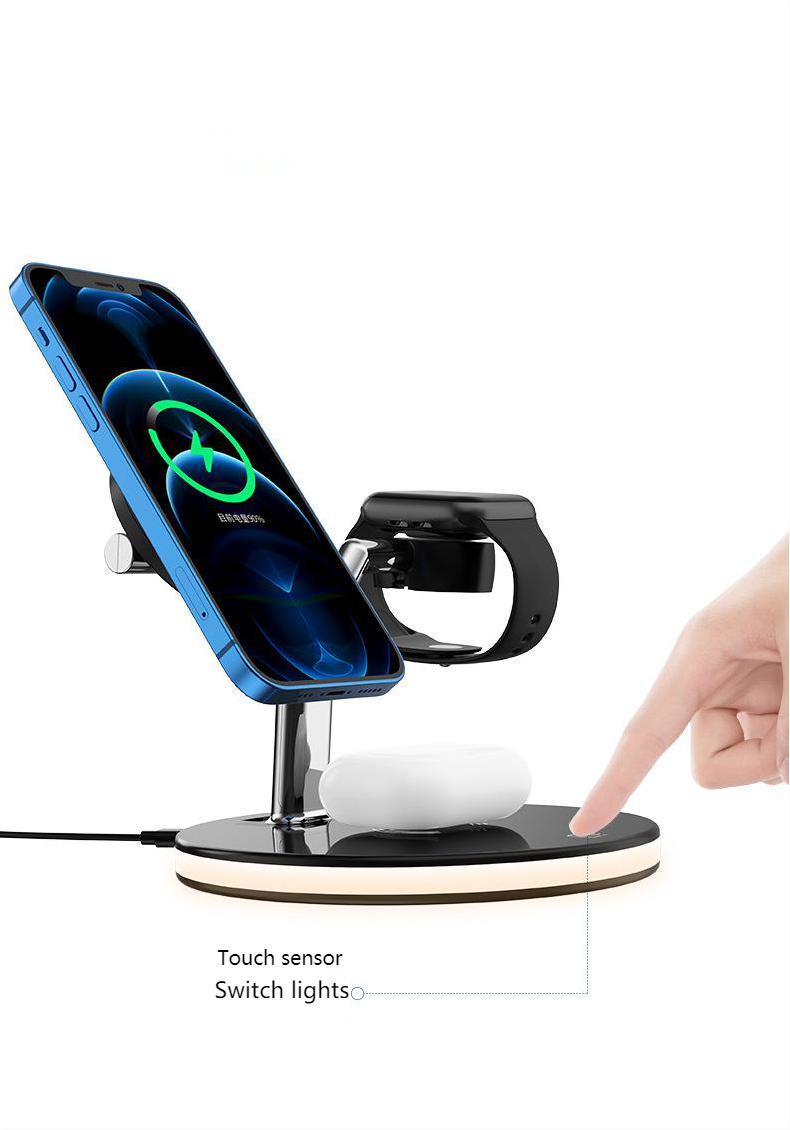 Compatible with Apple, 3 In 1 Magnetic Wireless Charger 15W Fast Charging Station For Magsafe Chargers Abysaz Kollectionz