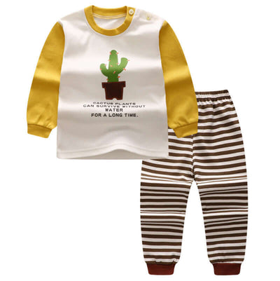 Children's Home Wear Long Sleeve Baby Thermal Pajamas Baby Underwear Set Kids Abysaz Kollectionz