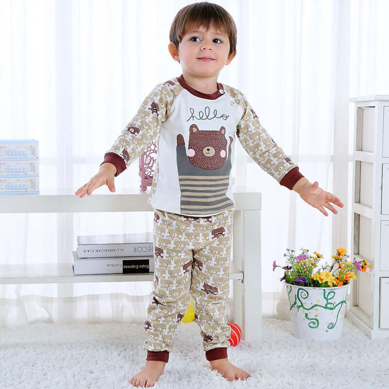 Children's Home Wear Long Sleeve Baby Thermal Pajamas Baby Underwear Set Kids - Abysaz Kollectionz