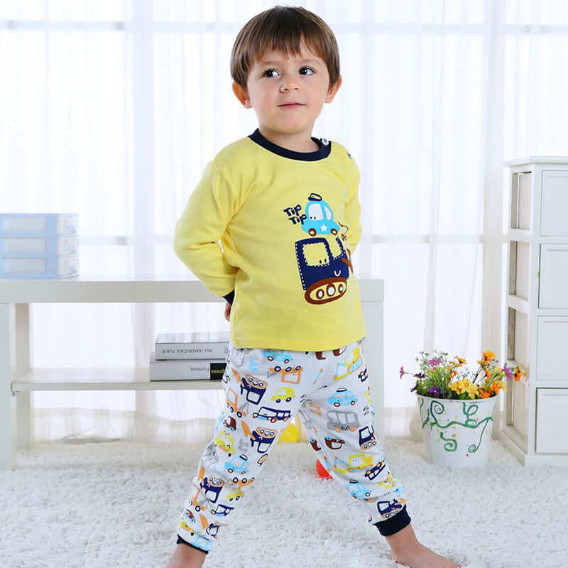 Children's Home Wear Long Sleeve Baby Thermal Pajamas Baby Underwear Set Kids - Abysaz Kollectionz