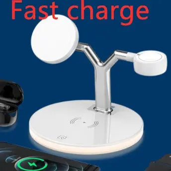 Compatible with Apple, 3 In 1 Magnetic Wireless Charger 15W Fast Charging Station For Magsafe Chargers - Abysaz Kollectionz