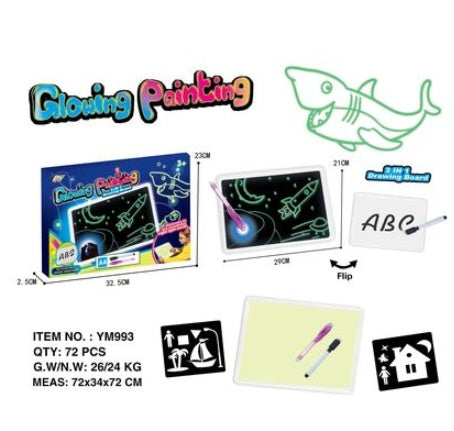 Educational Toy Drawing Pad 3D Magic 8 Light Effects Puzzle Board Sketchpad Abysaz Kollectionz