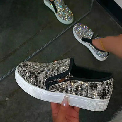 Large Size Rhinestone Flat Casual Single Shoes One Pedal Lazy Shoes - Abysaz Kollectionz