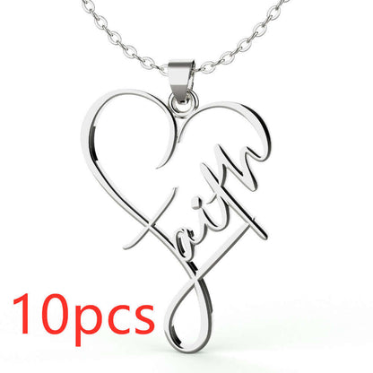 Abysaz Kollectionz European And American Necklace Heart Of Faith Pendant Abysaz Kollectionz