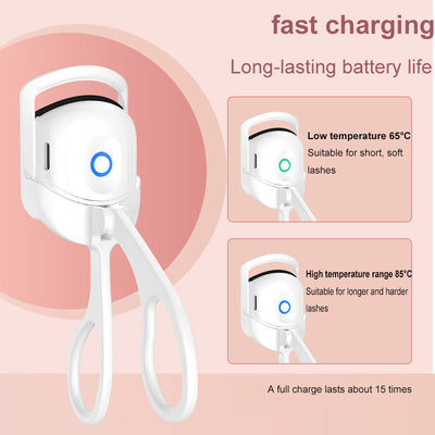 Eyelash Curler Portable Electric Heated Comb Eye Lash Long Lasting Eyelashes Curls Thermal Eyelash Curler Makeup Tools Heated Eyelash Curlers,Rechargeable Electric Eyelash Curler,Handheld Eyelash Heat Abysaz Kollectionz