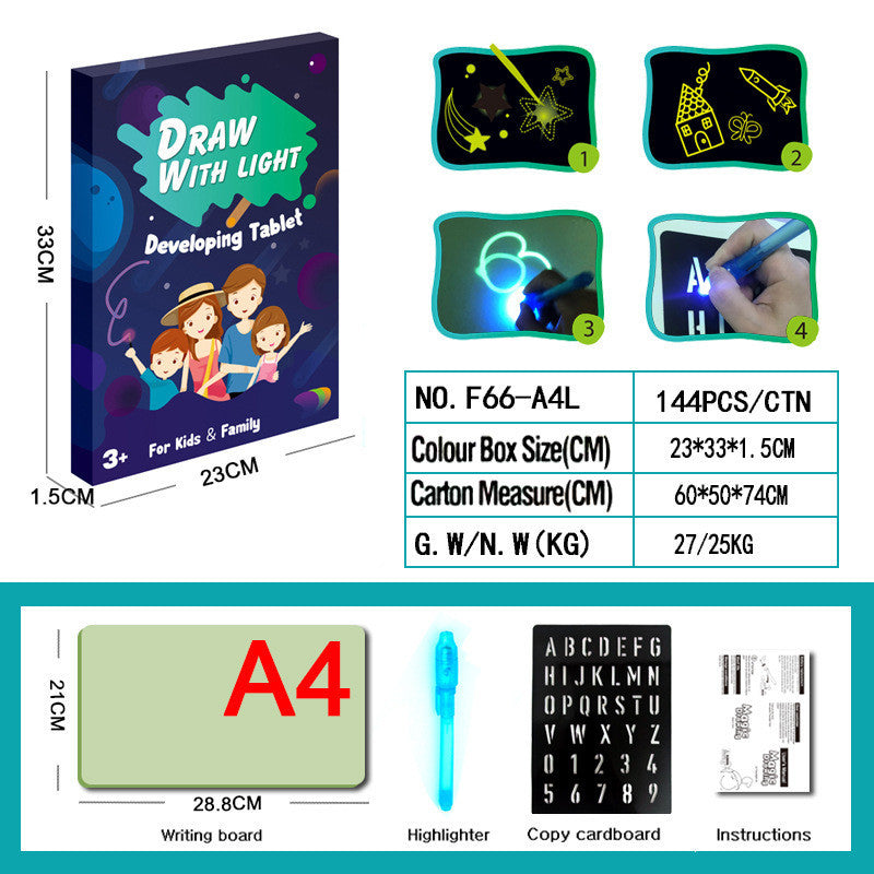 Educational Toy Drawing Pad 3D Magic 8 Light Effects Puzzle Board Sketchpad Abysaz Kollectionz