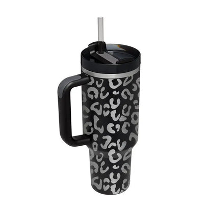 40 Oz Tumbler With Handle Straw Insulated, Stainless Steel Spill Proof Vacuum Coffee Cup Tumbler With Lid Tapered Mug Gifts For Valentine Lover Suitable For Car Gym Office Travel - Abysaz Kollectionz