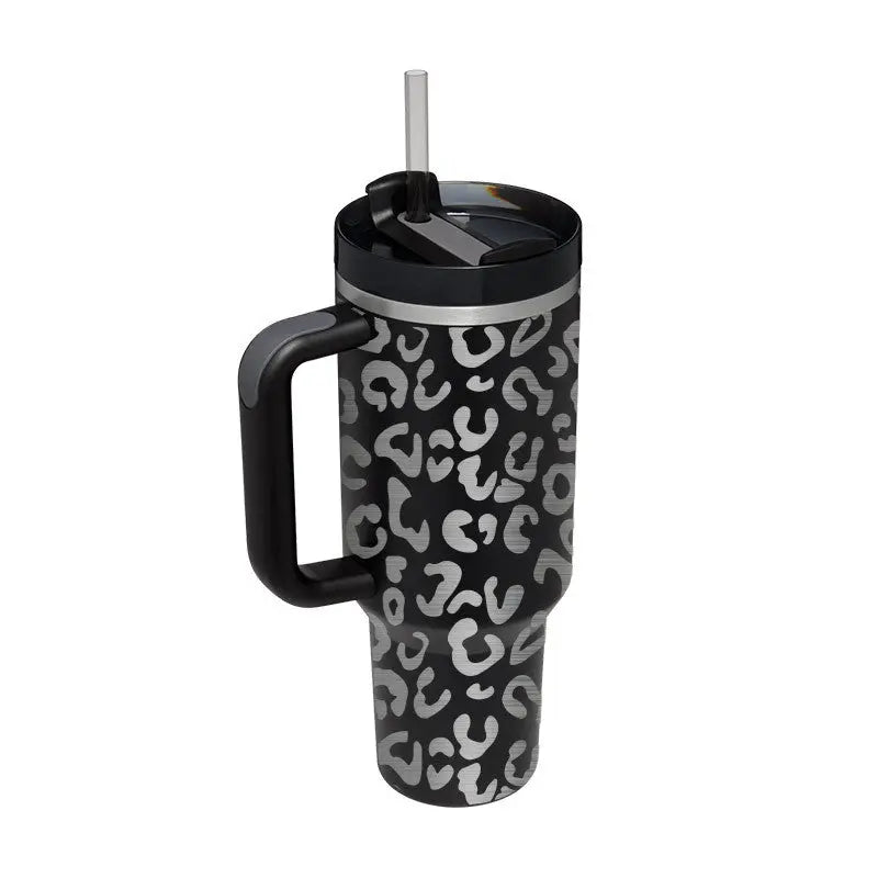 40 Oz Tumbler With Handle Straw Insulated, Stainless Steel Spill Proof Vacuum Coffee Cup Tumbler With Lid Tapered Mug Gifts For Valentine Lover Suitable For Car Gym Office Travel - Abysaz Kollectionz
