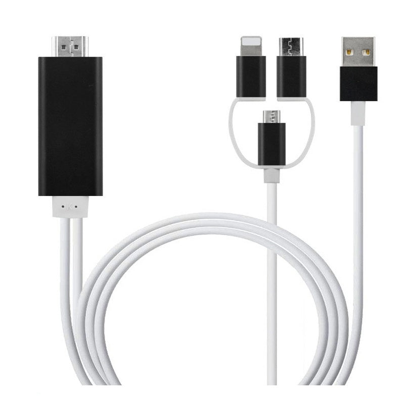 Type-C To HDMI Three In One Mobile Phone Projection Cable - Abysaz Kollectionz