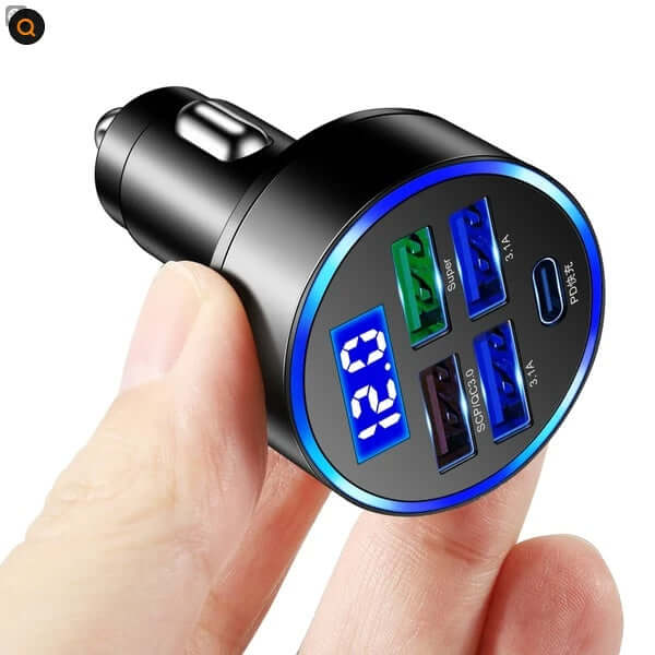 Abysaz Kollectionz 5 USB Port Super Fast Car Charger Adapter For Android Cell Phone - Abysaz Kollectionz