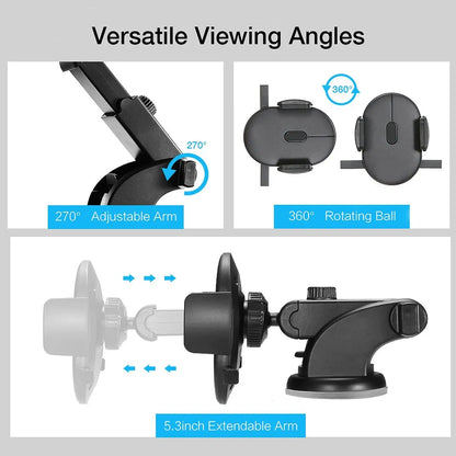 Car Phone Holder Long Rod Telescopic Car Dashboard Suction Cup Type - Abysaz Kollectionz