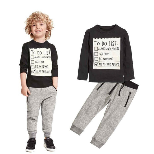 Kids Boys Clothing Set Baby Boy Casual Clothes Spring Autumn Ccotton Long Sleeves T-shirt Pants 2pcs Suit For 3-7 Years Abysaz Kollectionz